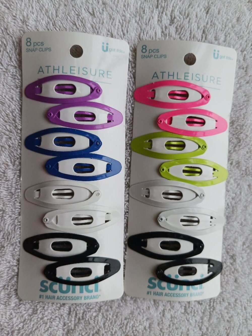 8 scunci Athleisure Stay Put Slideproof Hold Secure Metal Hair Contour Snap Clip